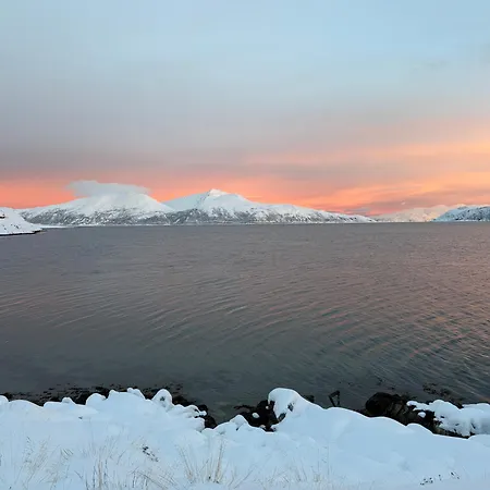 Arctic Fjord House - Fjord View, Sauna, Hot Tub 别墅 Karlsøy